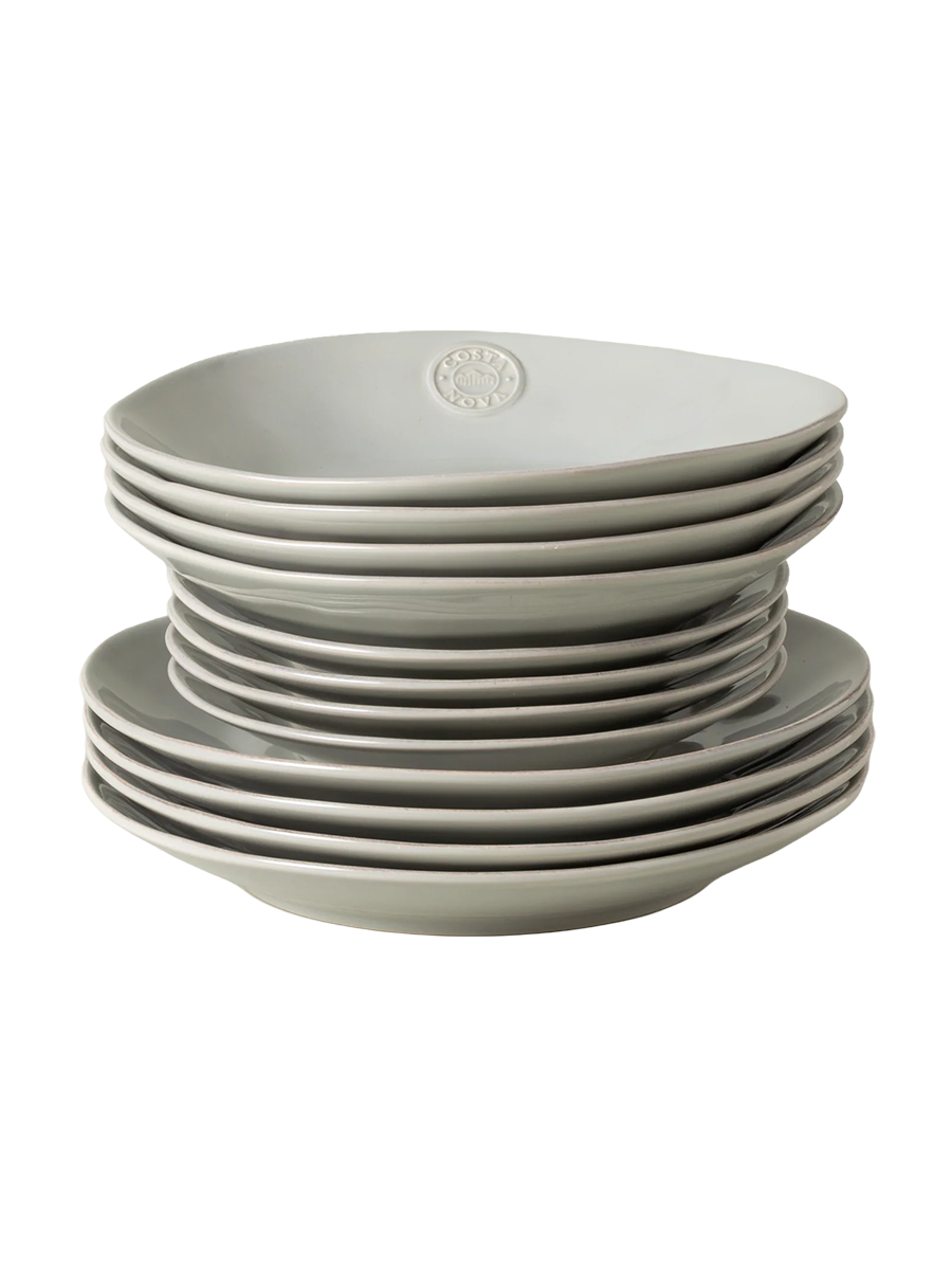 
Handmade Dinnerware Set "Nova II Grey", 4 Persons, 12-Piece