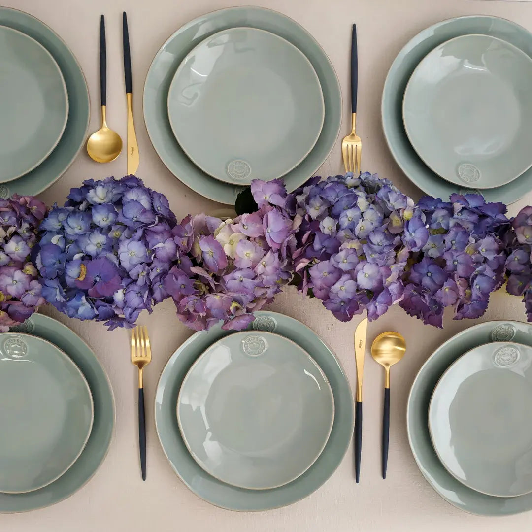 
Handmade Dinnerware Set "Nova II Grey", 4 Persons, 12-Piece