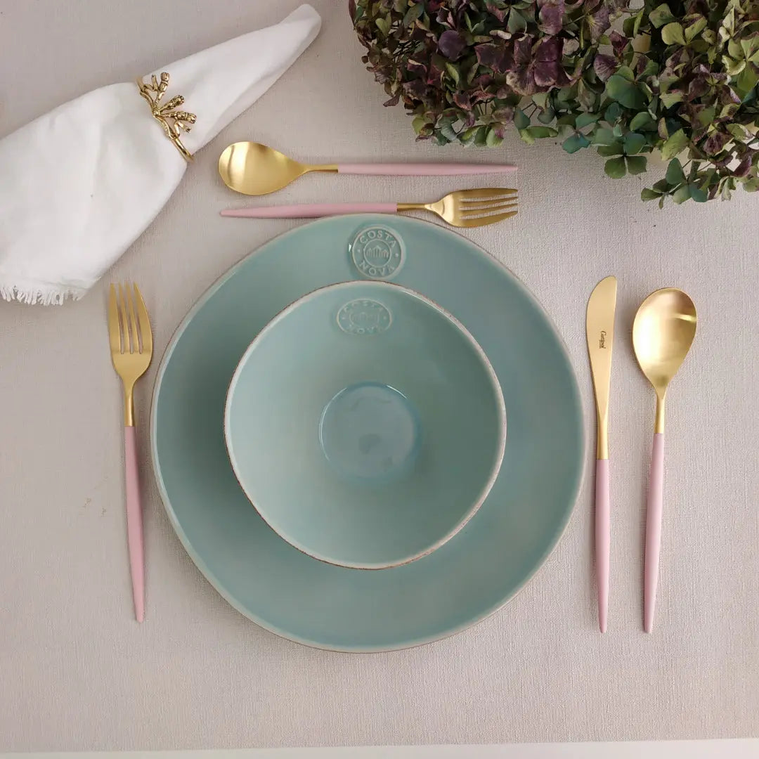 
Handmade Dinnerware Set "Nova II Turquoise", 4 persons, 12-piece