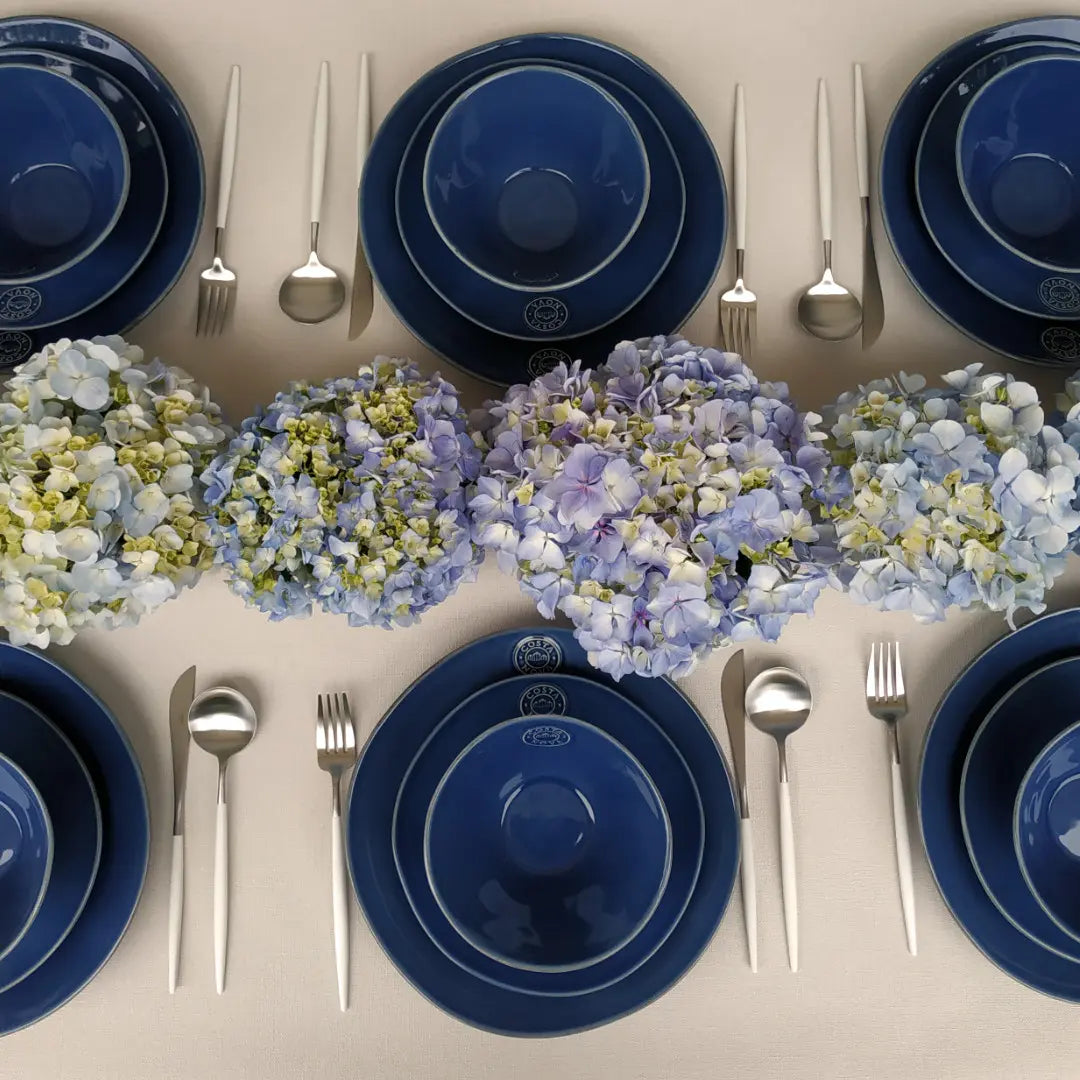 
Handmade Dinnerware Set "Nova Denim", 4 People, 12-Piece