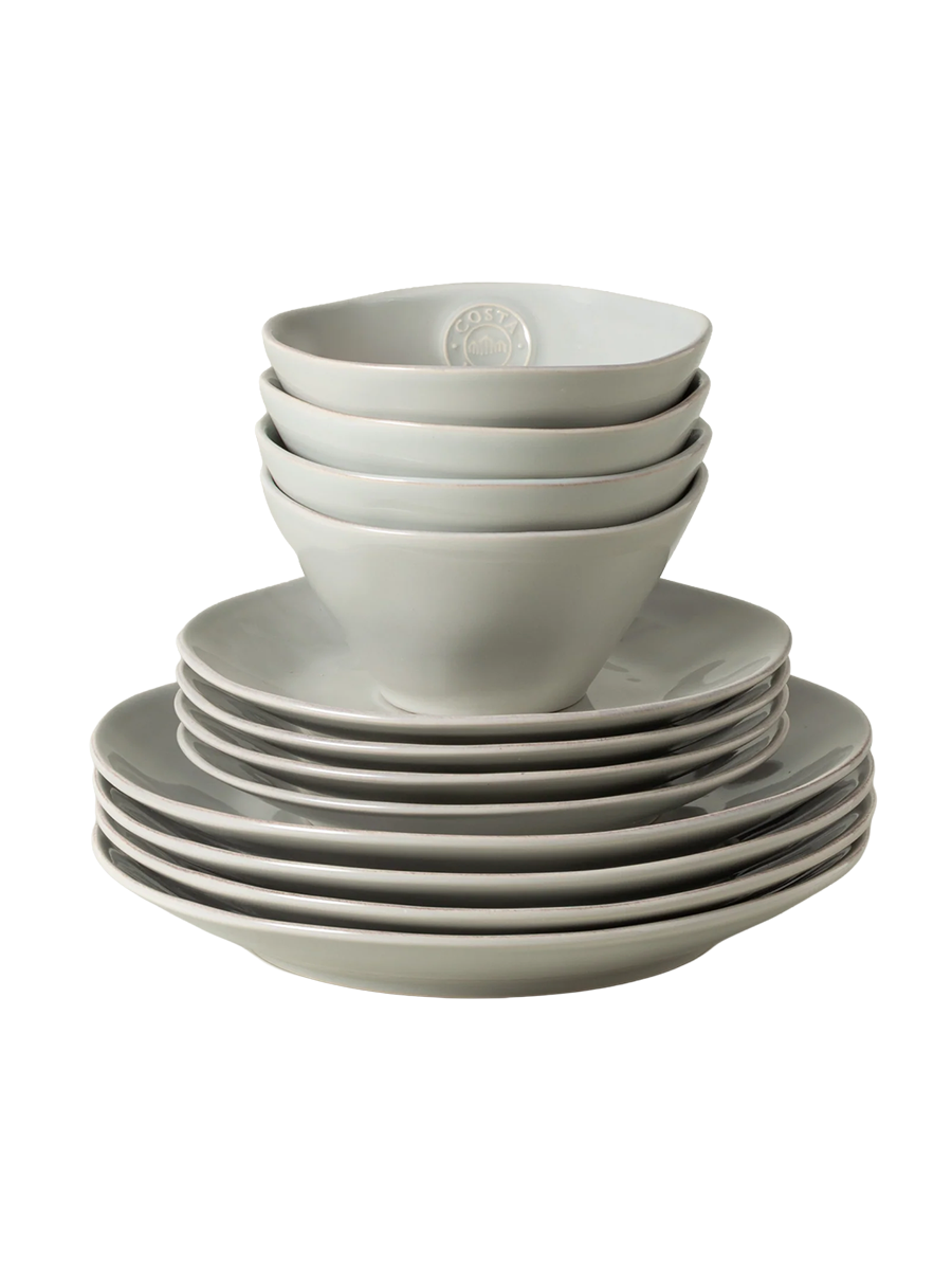 
Handmade Dinnerware Set "Nova Grey", 4 Persons, 12 Pieces