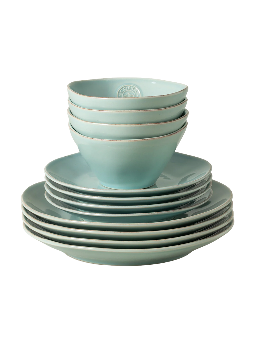 
Handmade Dinnerware Set "Nova Turquoise", 4 people, 12-piece