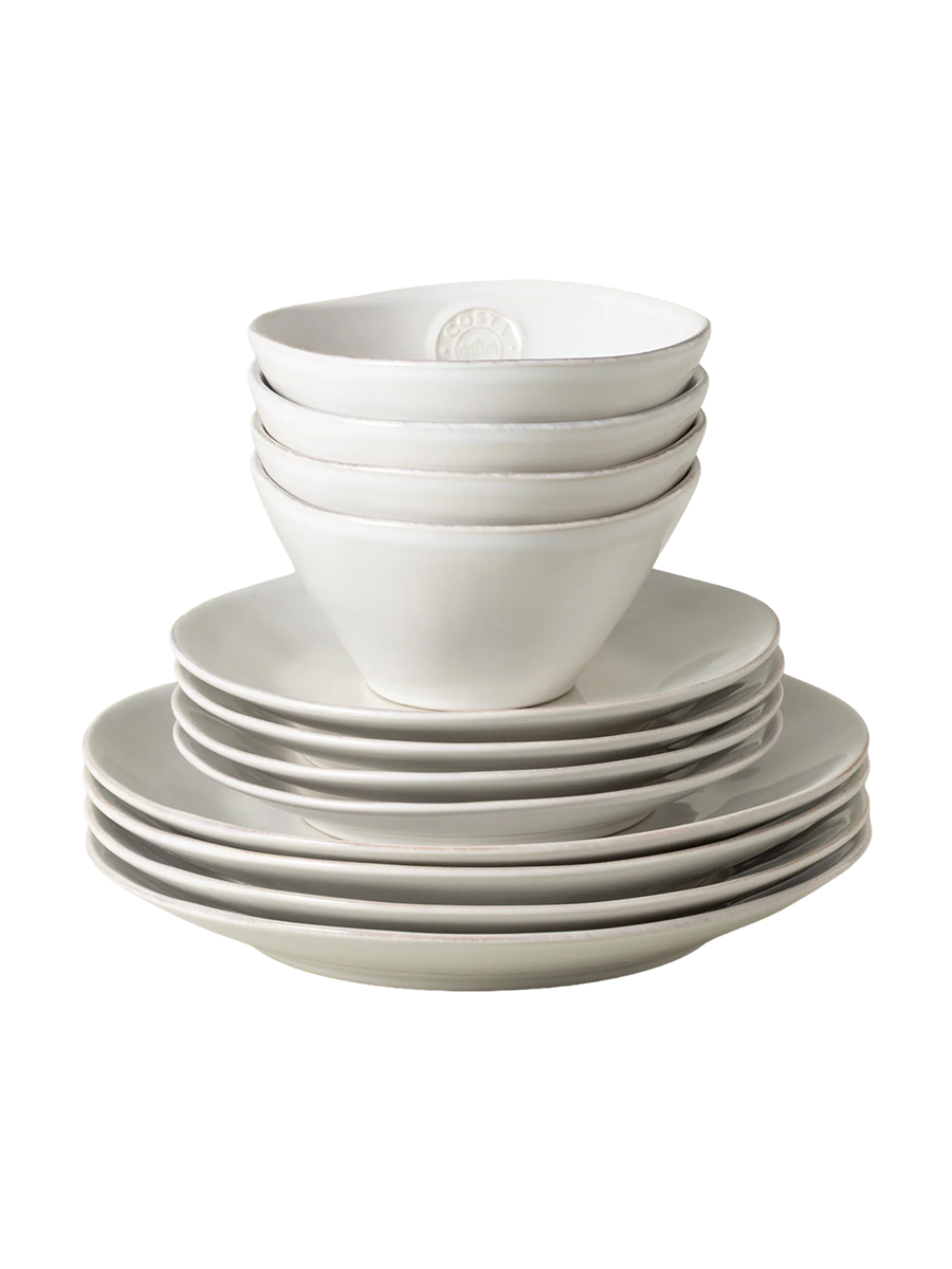 
Handmade dinnerware set "Nova White", 4 persons, 12 pieces