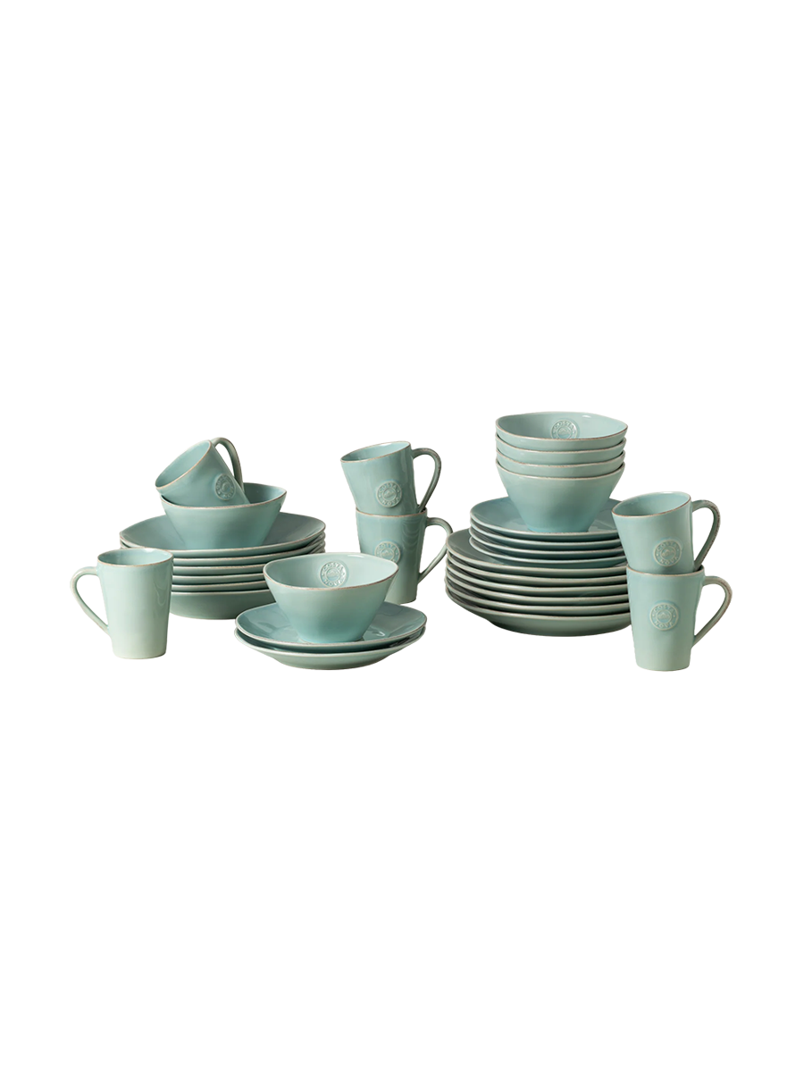 
Handmade Dinnerware Set "Nova Turquoise," 6 People, 30 Pieces