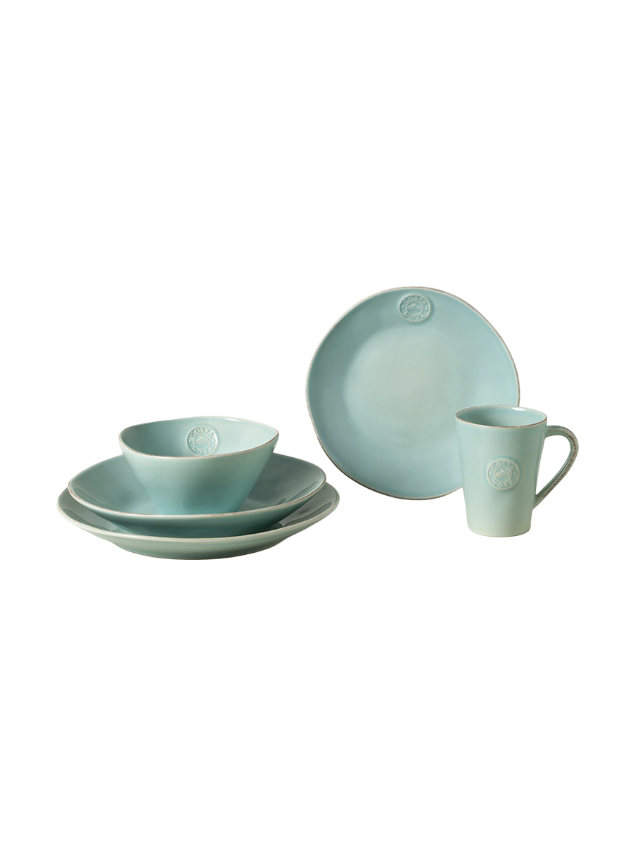 
Handmade Dinnerware Set "Nova Türkis", 5-piece