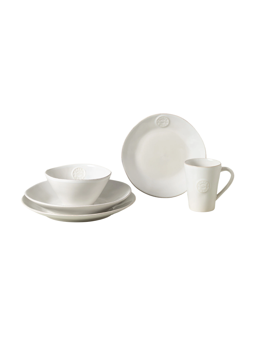 
Handmade Dinnerware Set "Nova White", 5-piece