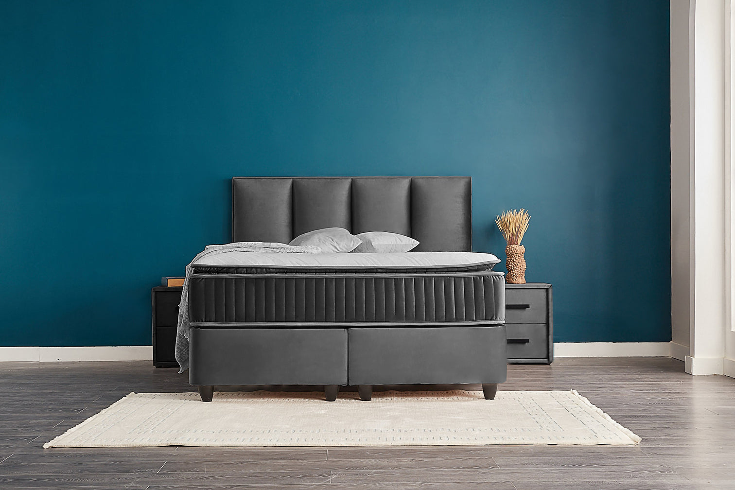 
Premium Box Spring Bed "Nora" incl. Mattress & Topper - Without accessories / Mattress size: 140 x 200 cm