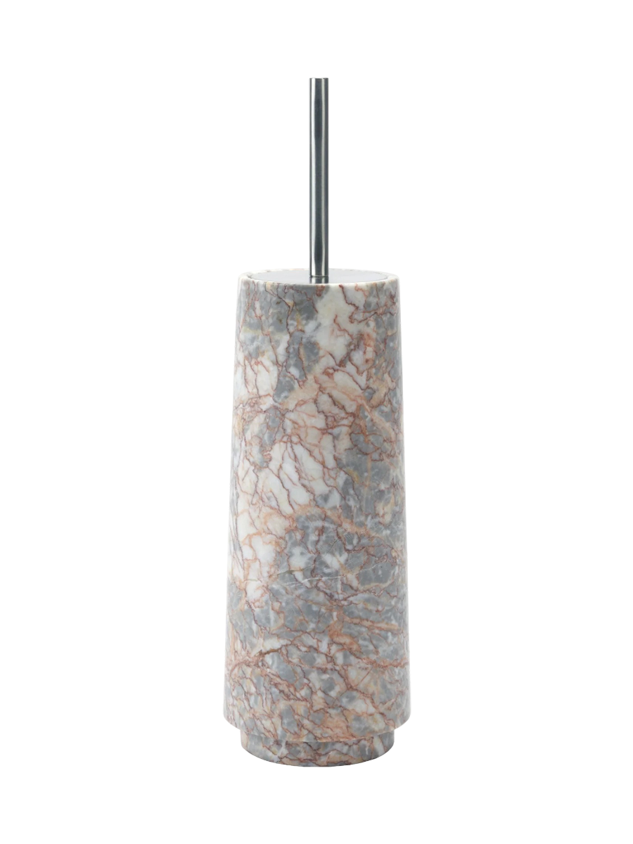 
Handgefertigter, luxuriöser Toilettenbürstenhalter „Orion“ aus Marmor, Almond