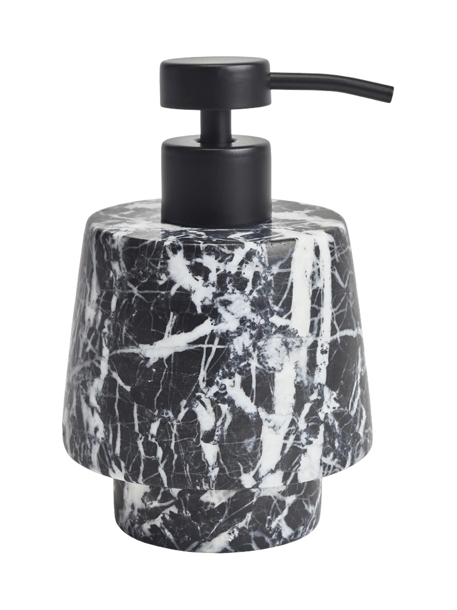 
Handcrafted, luxurious "Orion" 120ml marble soap dispenser, black