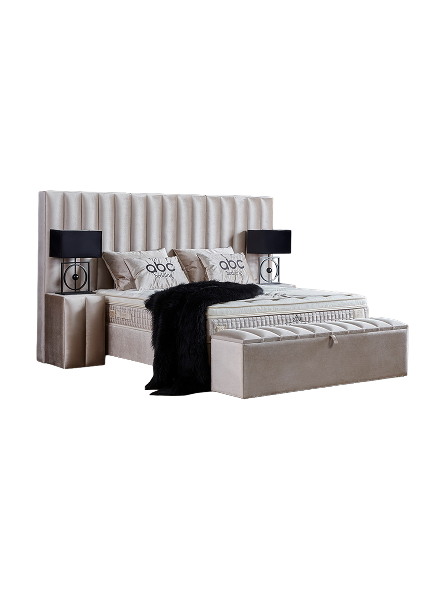
Designer Box Spring Bed "Oscar", various sizes - Without accessories / Mattress size: 160 x 200 cm