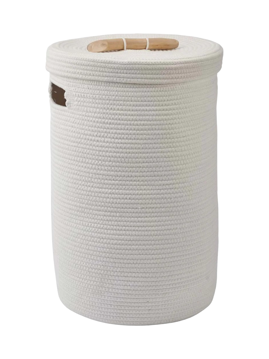 
Panier de rangement et à linge « Otis » avec couvercle - Ivoire