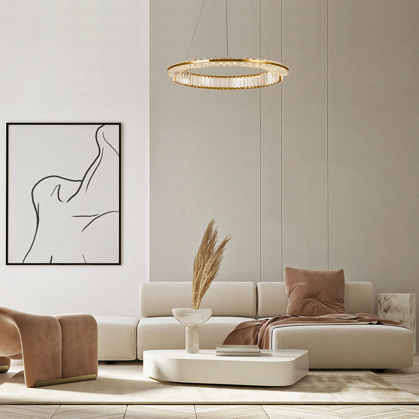 
Ring LED Design Crystal Pendant Lamp "Crown"
