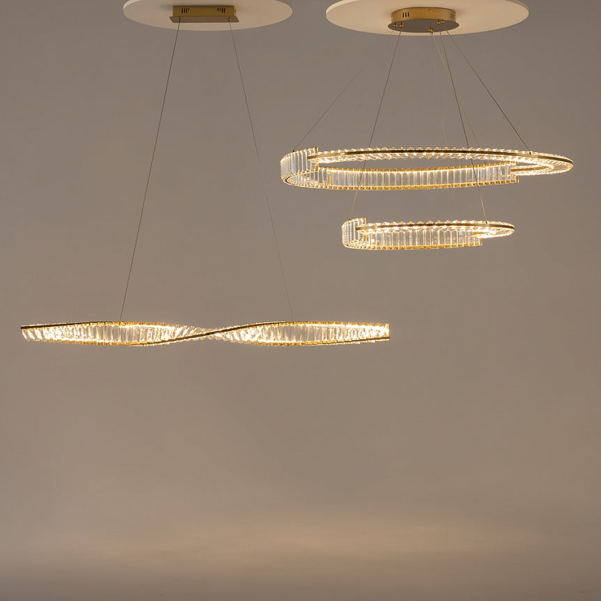 
Wave LED Design Crystal Pendant Lamp "Krone" - 120 cm