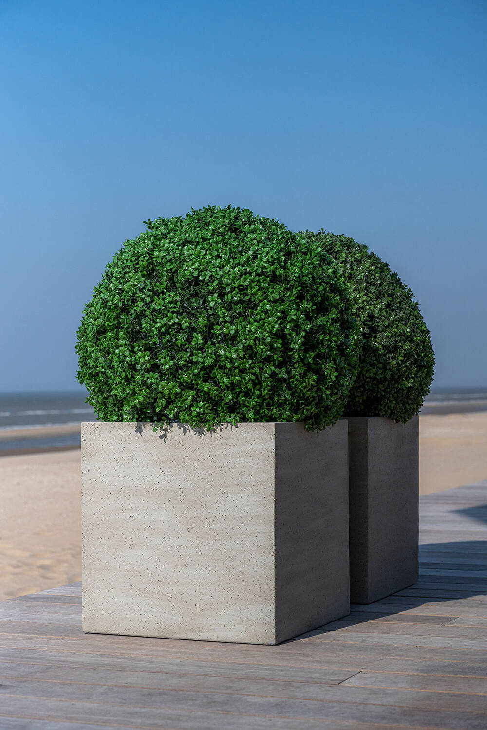 
Vaso per fiori di alta qualità per interni/esterni „Cement & Stone Block“ - Beige Lavato