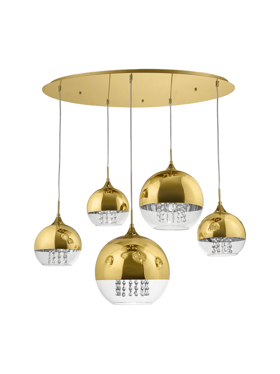 
Design Hängelampe „Fermi“ Gold“ 5-Flammig