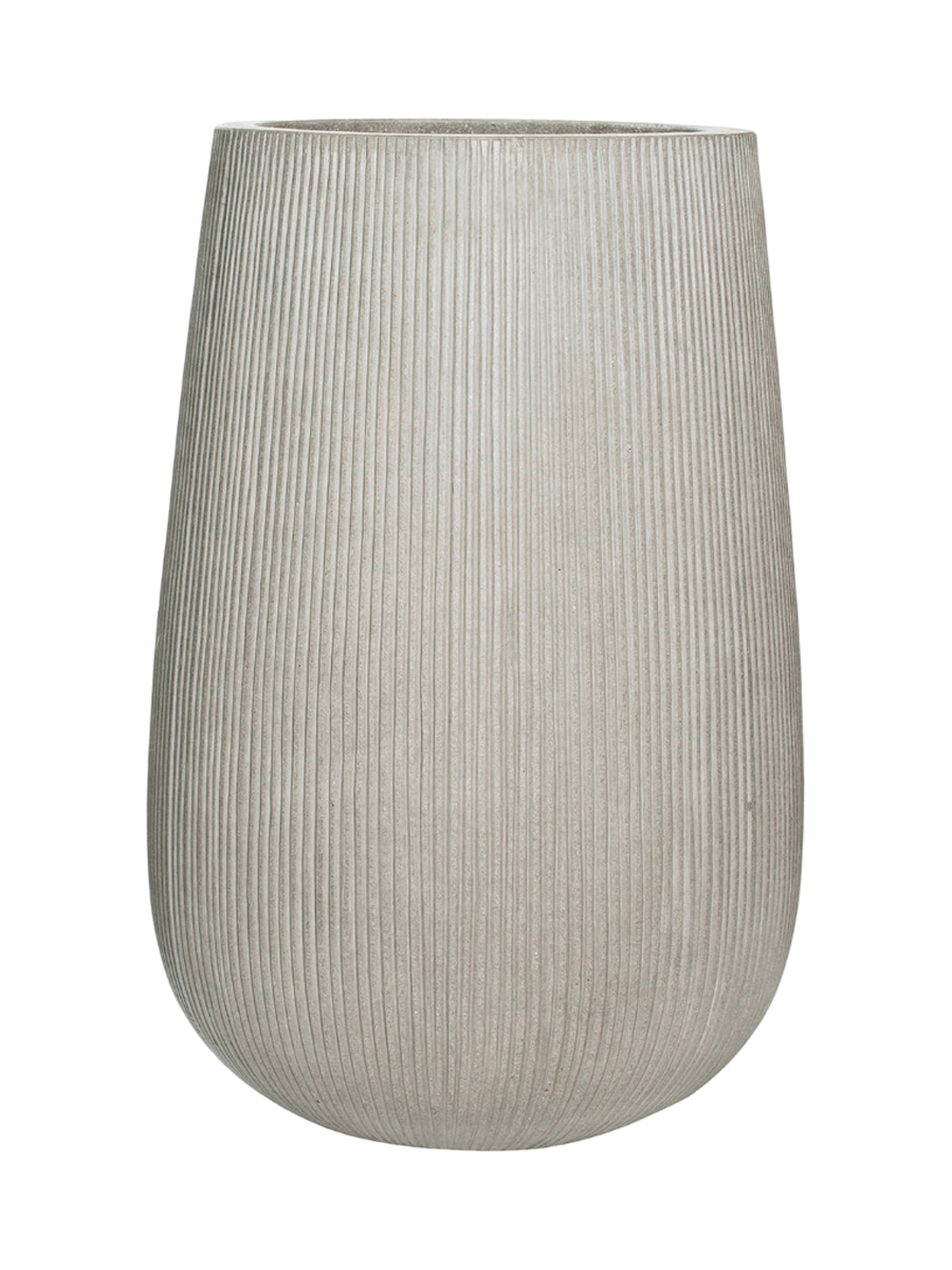 
High-quality indoor/outdoor planter "Ridged Patt High" - Light gray
