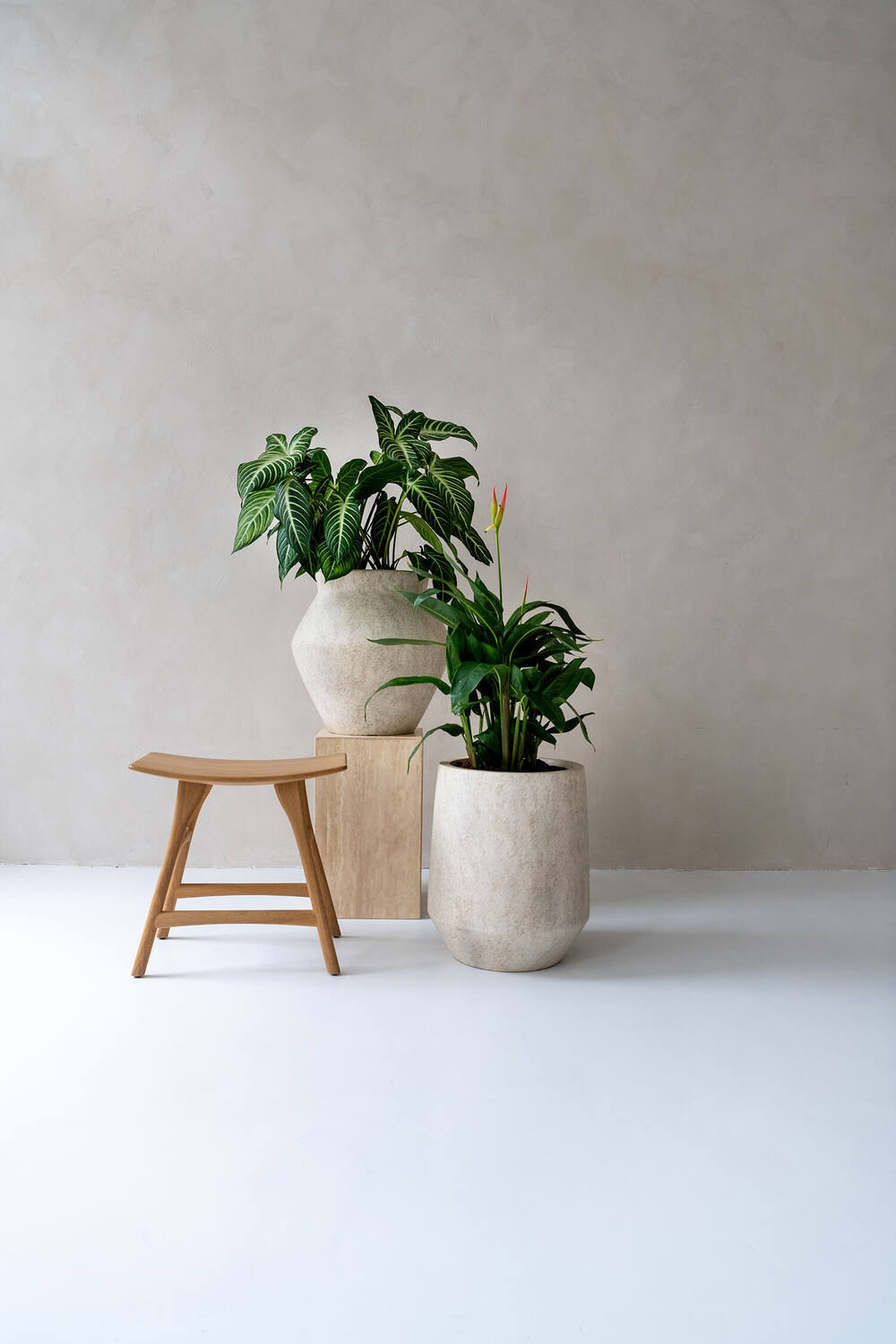 
High-quality indoor/outdoor planter "Mineral Harith" - Ø 43.5 x 48 cm