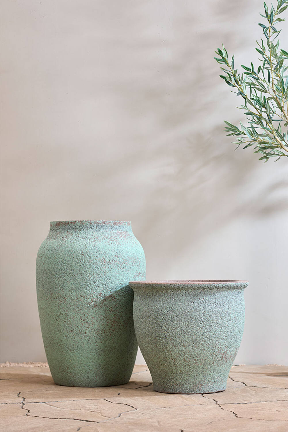 
Vaso per fiori di alta qualità per interni/esterni „Mediterranean Hera“ - Verde Rustico
