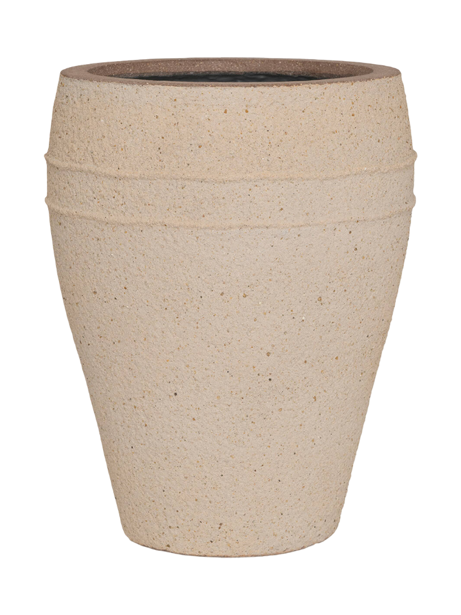
High-quality indoor/outdoor planter "Mediterranean Artemis" - Sahara Sand / Ø 40 x 50 cm
