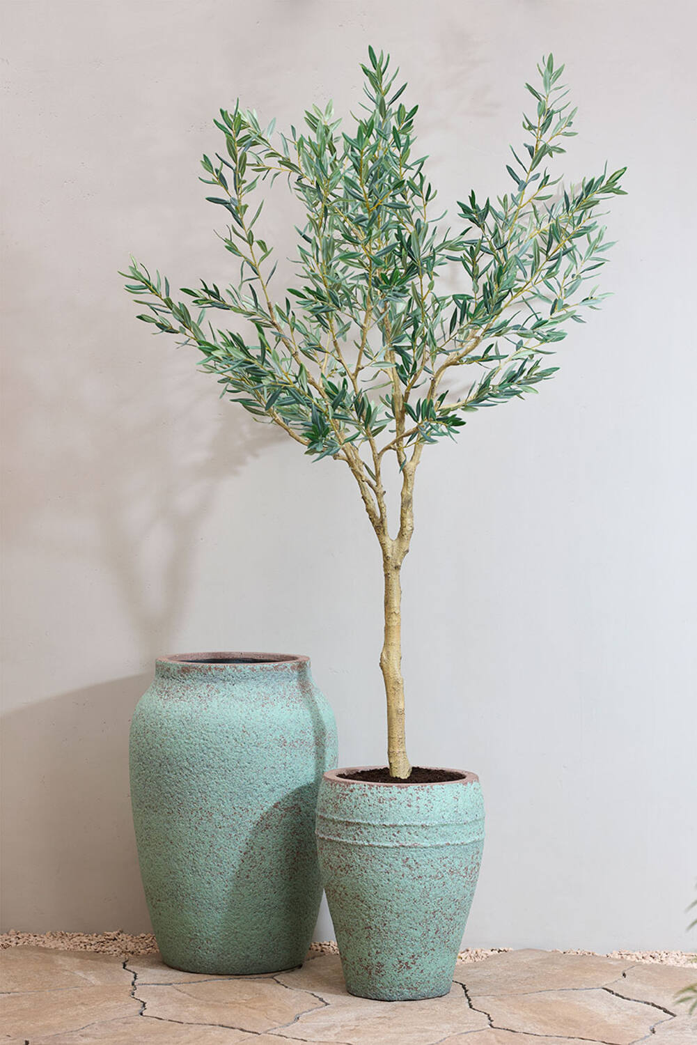 
High-quality indoor/outdoor planter "Mediterranean Artemis" - Rustic Green / Ø 54 x 69 cm