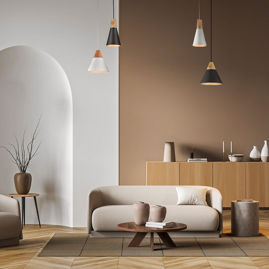 
Lampada a sospensione di design Wide "Bicones" - Grigio