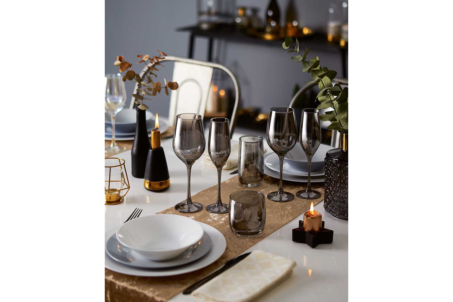 
Longdrink Glass Set "Shiny Graphite" 3.3 dl - 4 Pieces