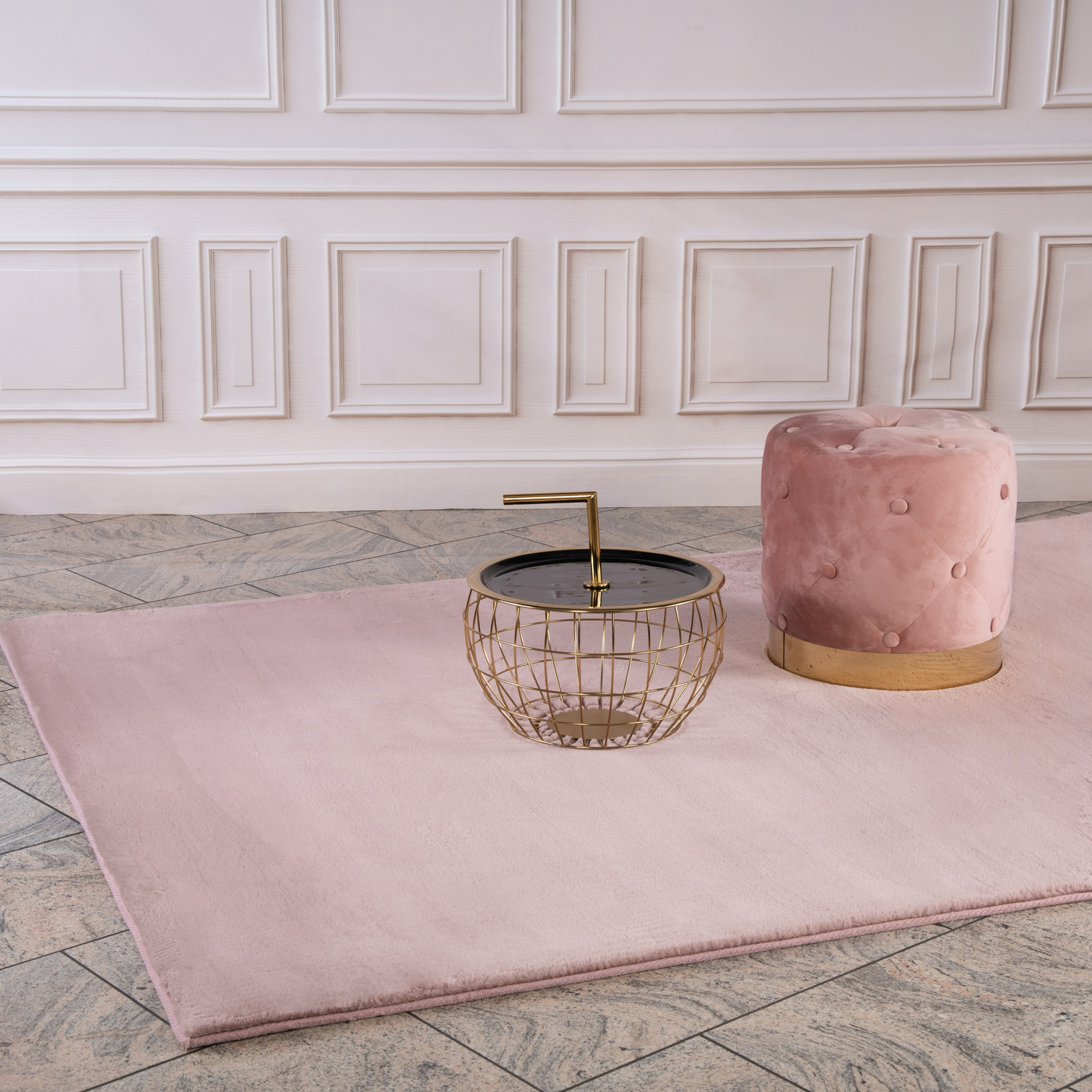 
High-Quality Shaggy Design Rug "Paradise 400" - Pastel Pink - 80 x 150 cm