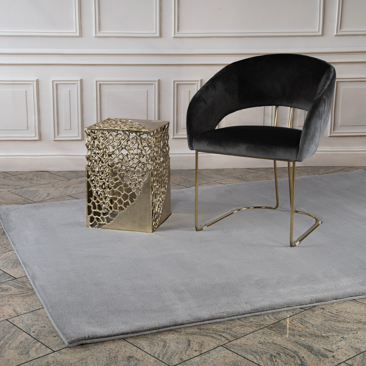 
Tapis design shaggy de qualité « Paradise 400 » - Argent - 80 x 150 cm
