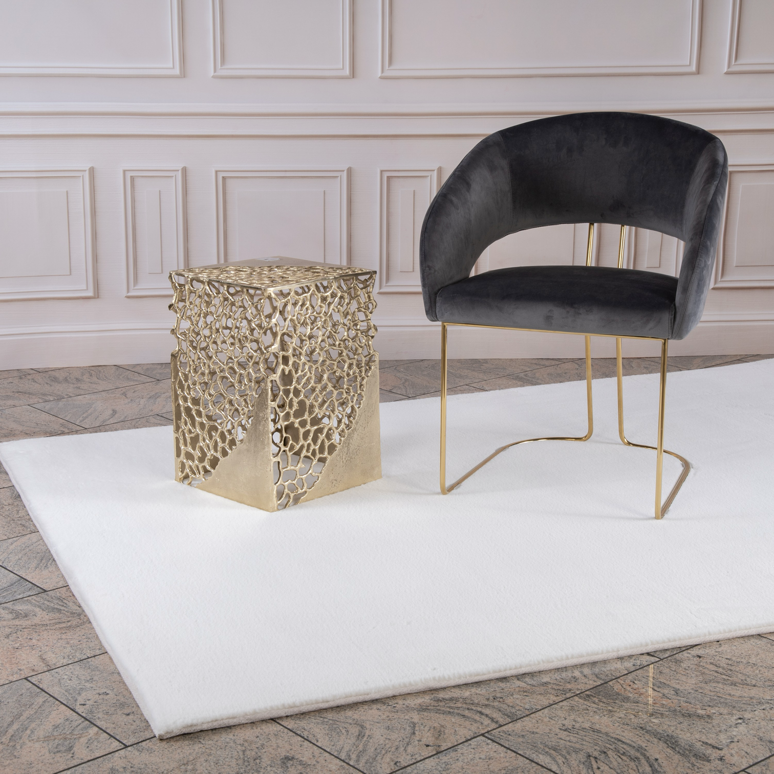 
Tapis design à poils longs de qualité supérieure « Paradise 400 » - Blanc - 80 x 150 cm