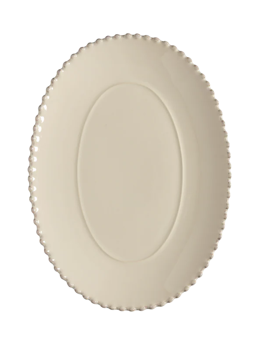 
Handcrafted Serving Platter "Pearl" - Cream
