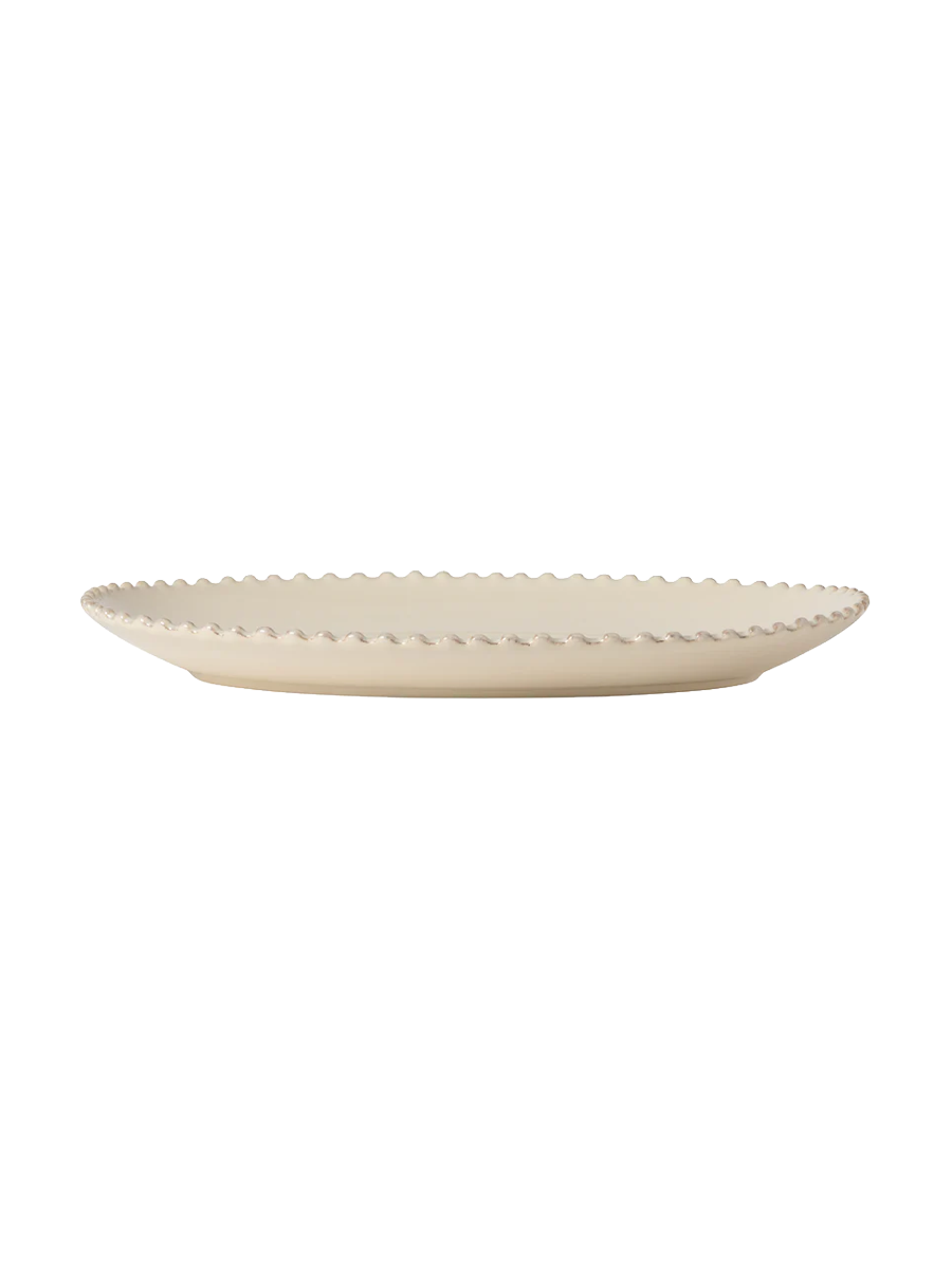 
Handcrafted Serving Platter "Pearl" - Cream