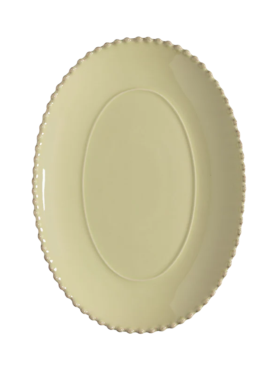 
Handcrafted Serving Platter "Pearl" - Light green