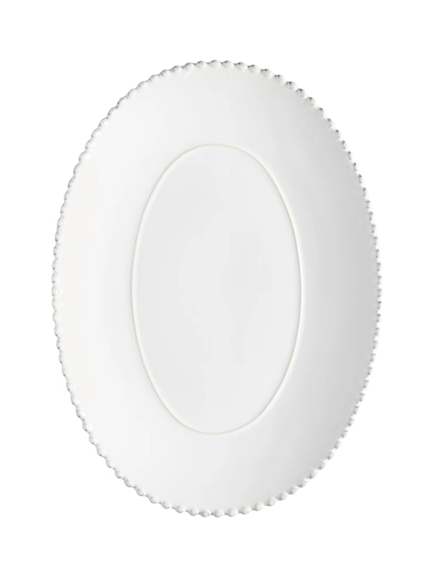 
Large, handmade serving platter "Pearl" - Large, 40.8 x 30 cm