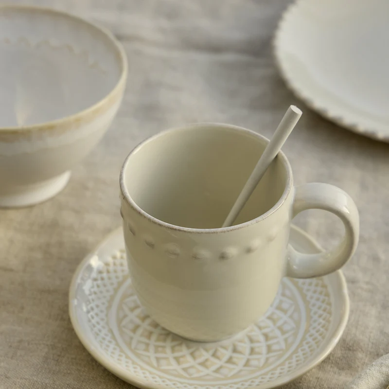 
Handmade Tea & Coffee Mug "Pearl" - Cream