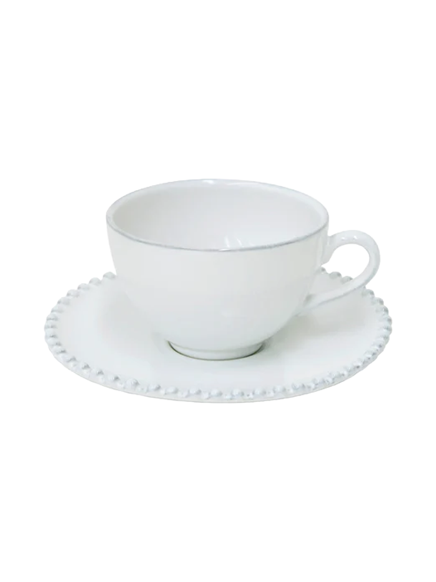 
Handmade Coffee & Tea Cup "Pearl" with Saucer