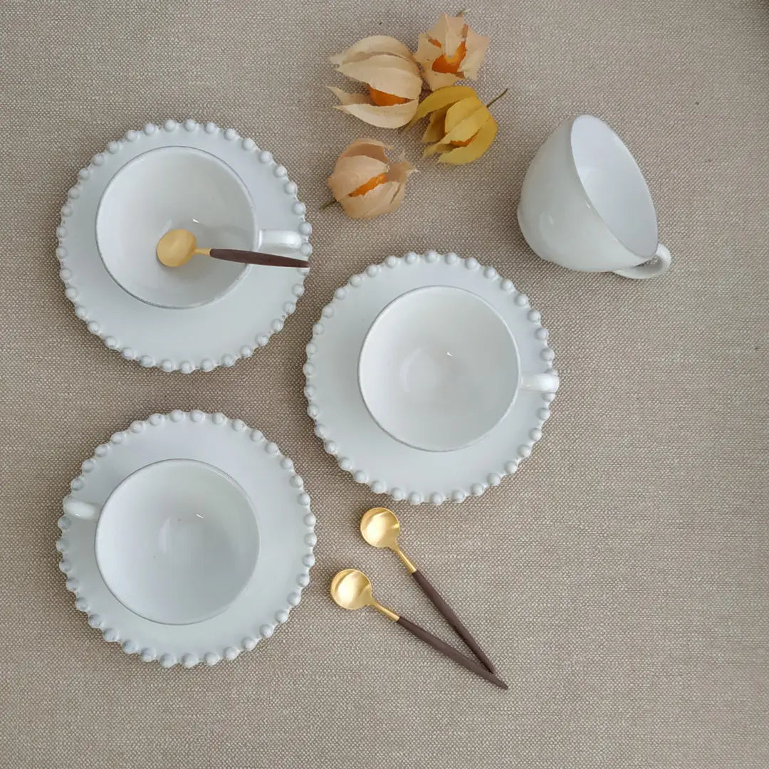 
Handmade Espresso Cup "Pearl" with Saucer