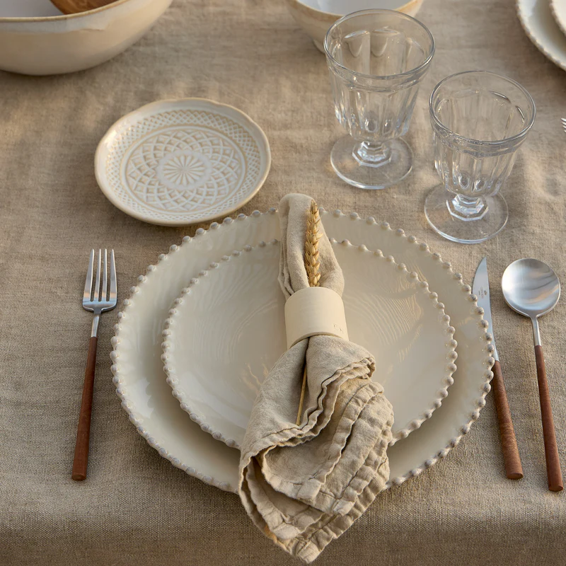 
Handmade Salad/Dessert Plate "Pearl" - Cream