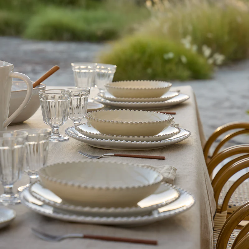 
Handmade Soup & Pasta Plate "Pearl" - Cream