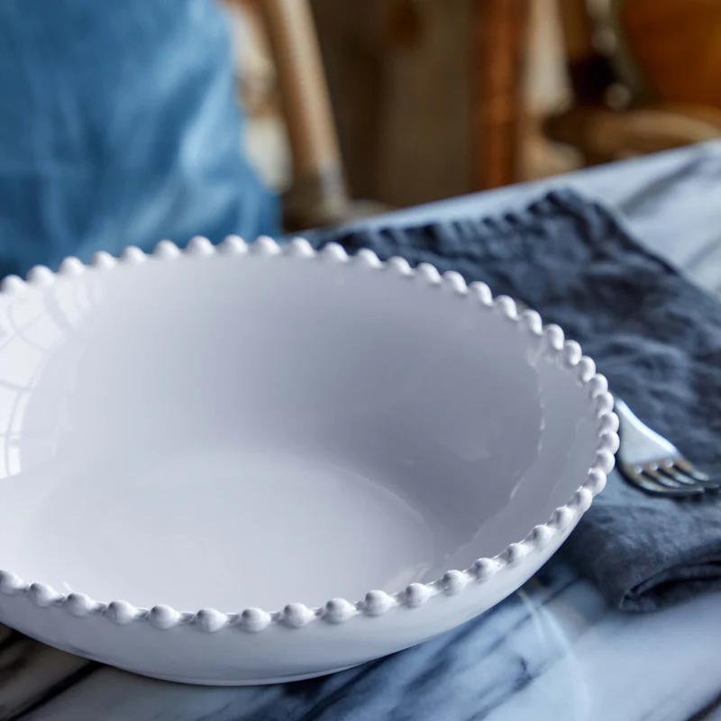 
Handmade Soup & Pasta Plate "Pearl" - White