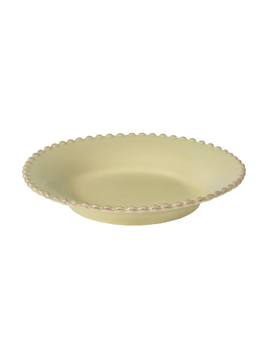 
Handmade soup plate "Pearl" - Light green