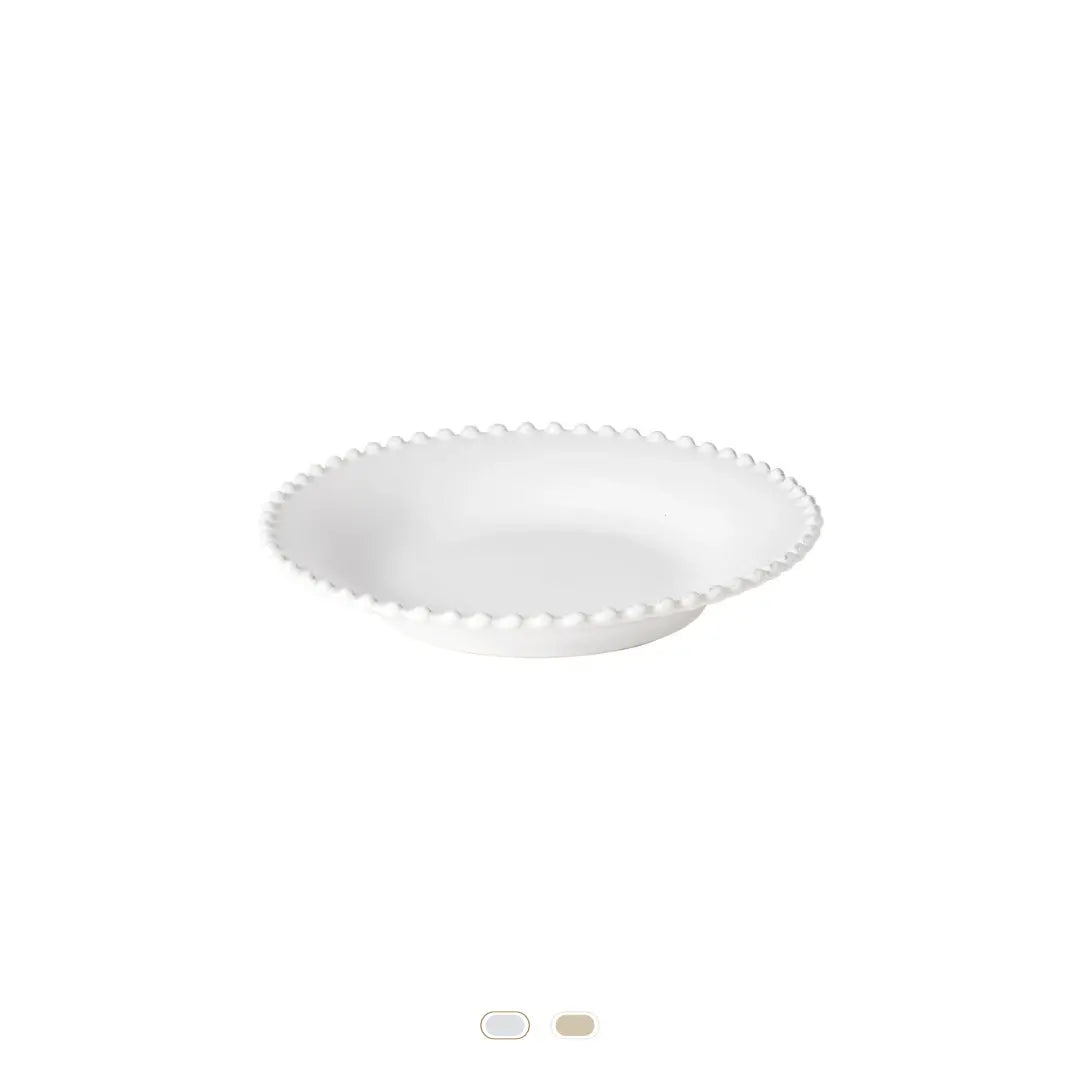 
Handmade soup plate "Pearl" - White