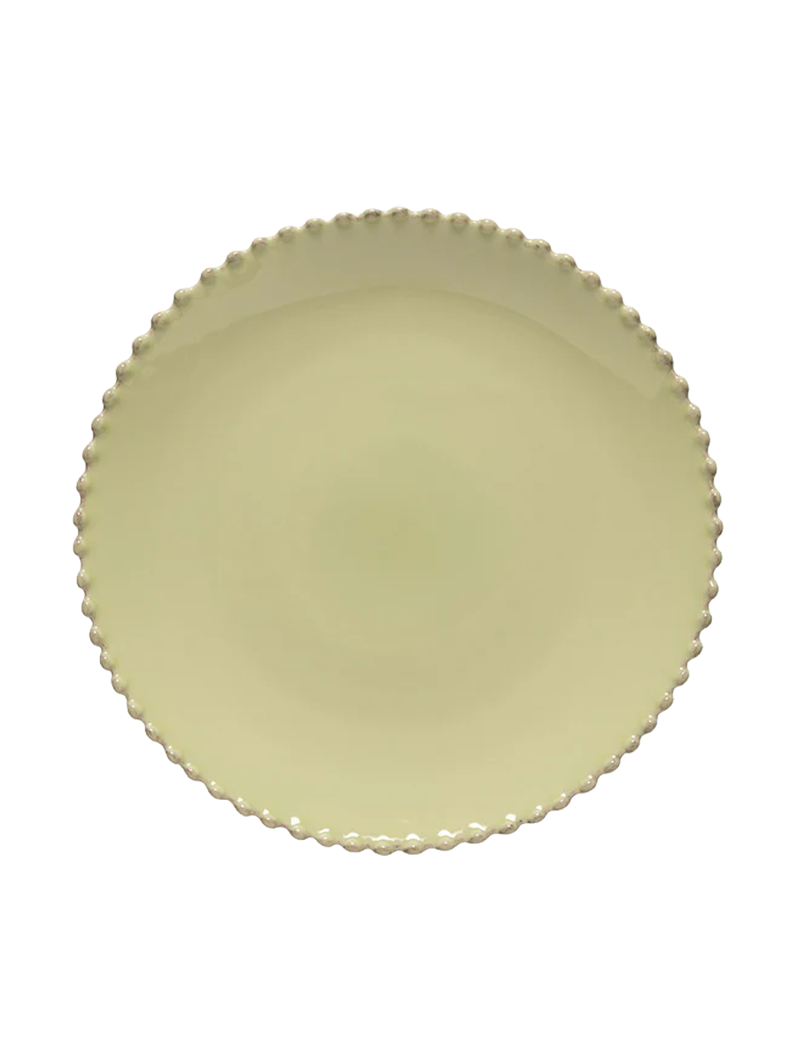 
Handmade dinner plate "Pearl" - Light green