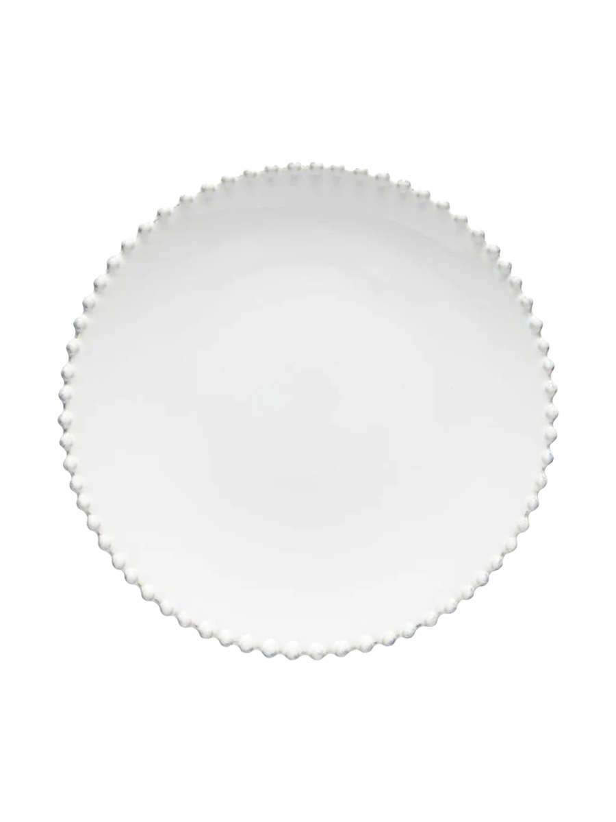 
Handmade dinner plate "Pearl" - White