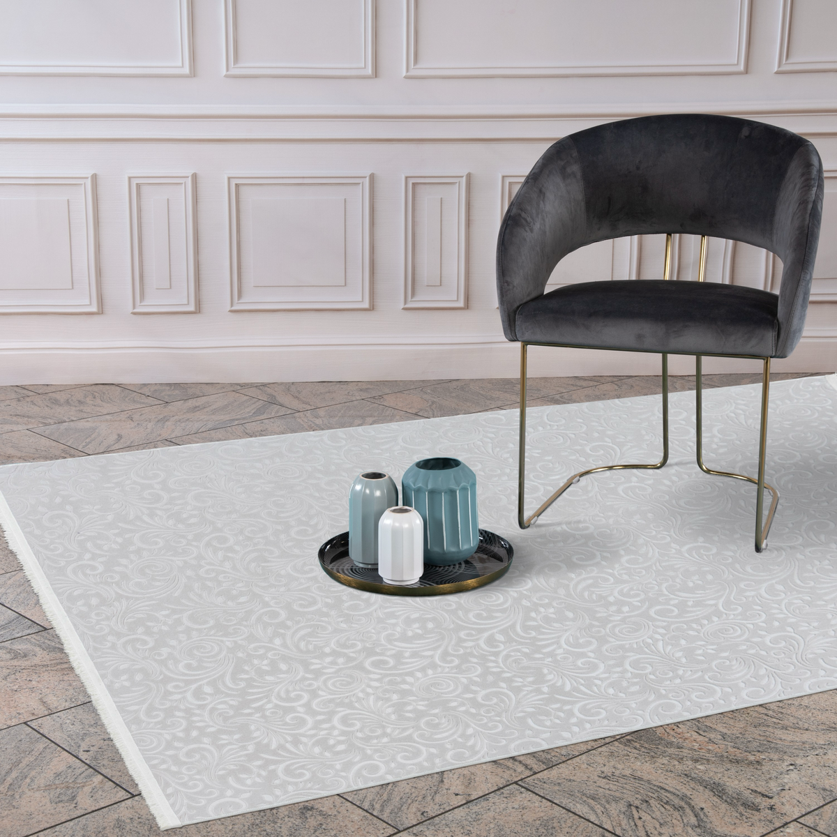 
Washable Rug "PERI" with 3D Effect, Beige - 160 x 220 cm