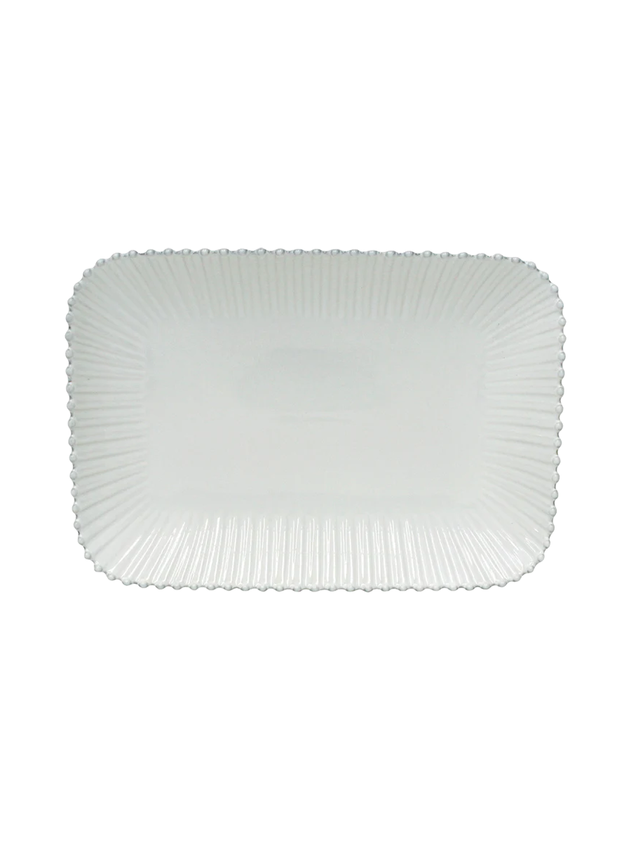 
Rectangular, handmade "Pearl" serving platter - Large, 39.6 x 28 cm