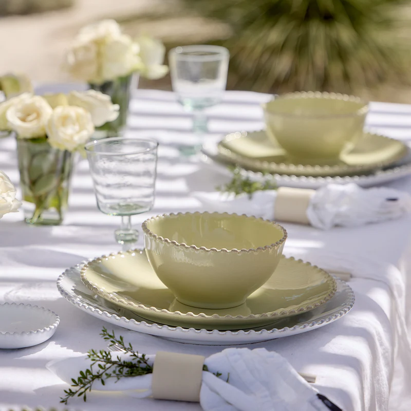 
Handmade Soups. & Cereal Bowl "Pearl" - Light green