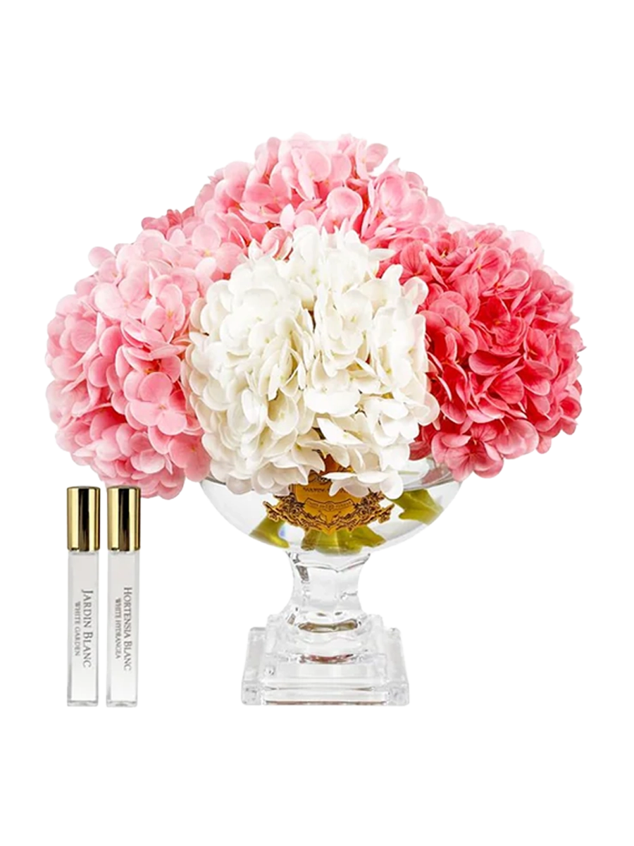 
Parfum d'ambiance luxueux « Bouquet d'hortensias de Provence » - Rose et or mélangés