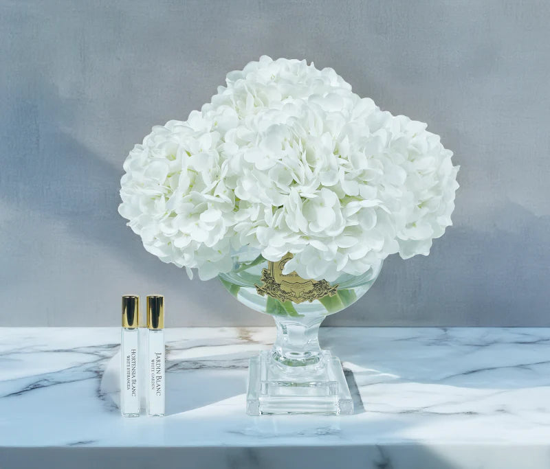 
Parfum d'ambiance luxueux « Bouquet d'hortensias de Provence » - Blanc et or