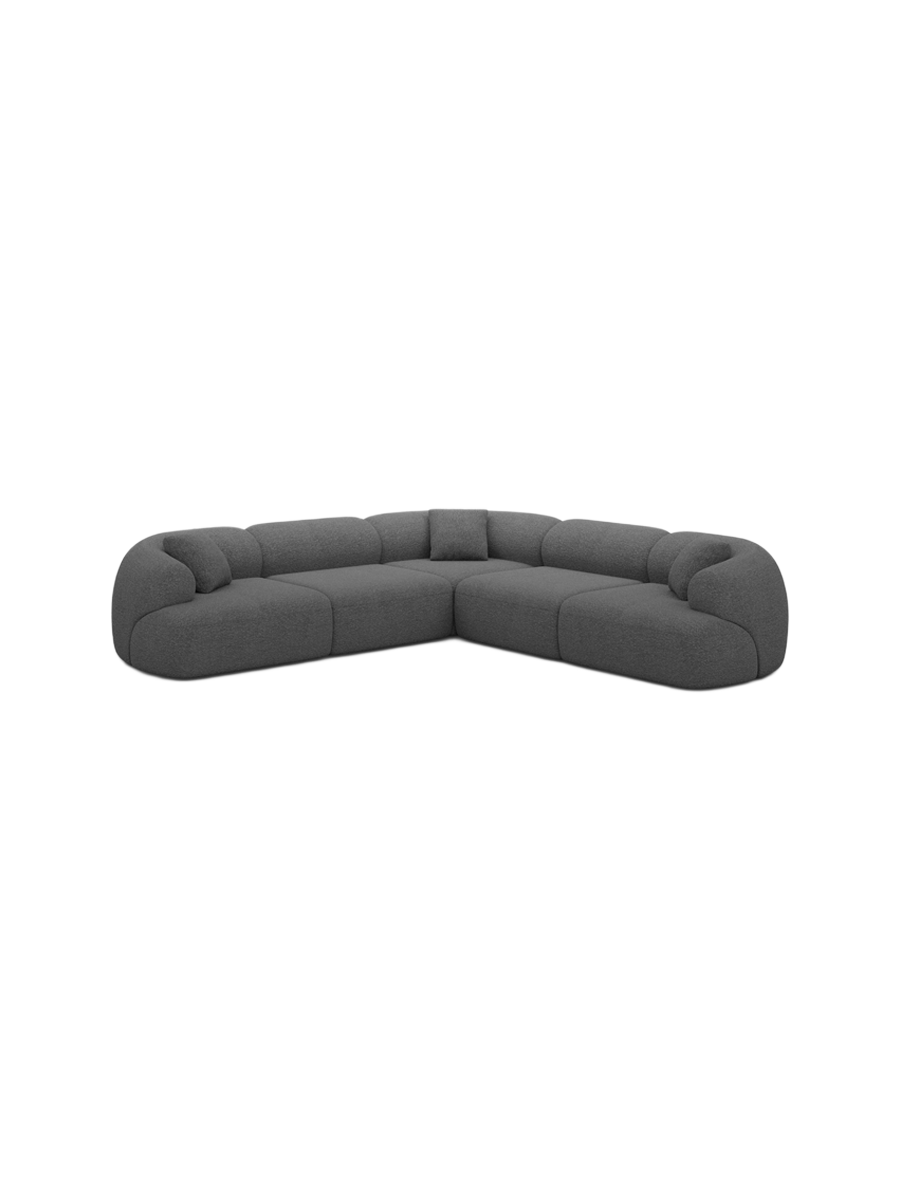 
5-Sitzer Design Ecksofa „Astoria“ mit Bouclé-Bezug - Bouclé Graphit