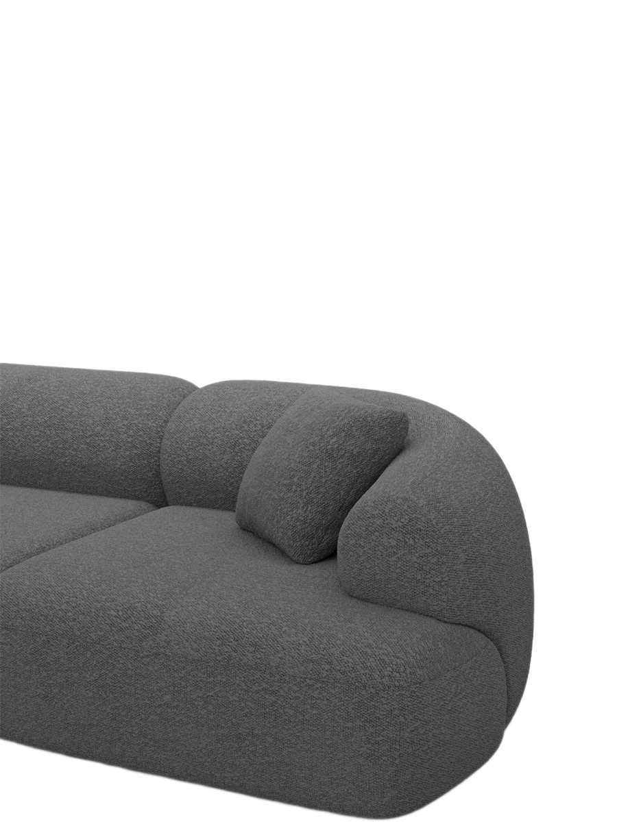 
5-Sitzer Design Ecksofa „Astoria“ mit Bouclé-Bezug - Bouclé Graphit